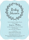 Blue and Grey Baby Shower Wreath Invitations Image 3 of 6